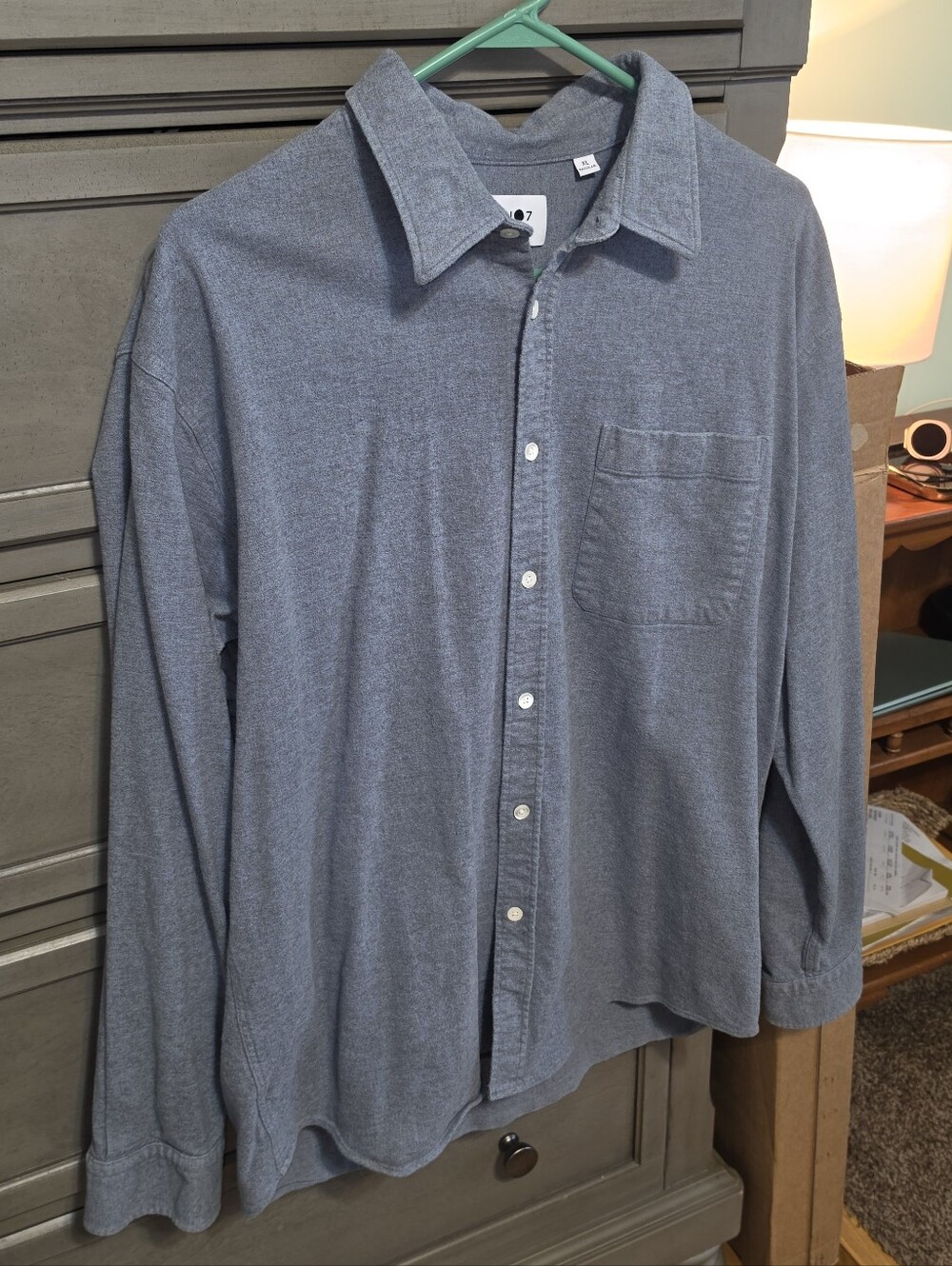 NN07 Men's Casual Long-Sleeve Blue Button-Down Shirt